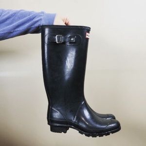 Hunter black Rain boots